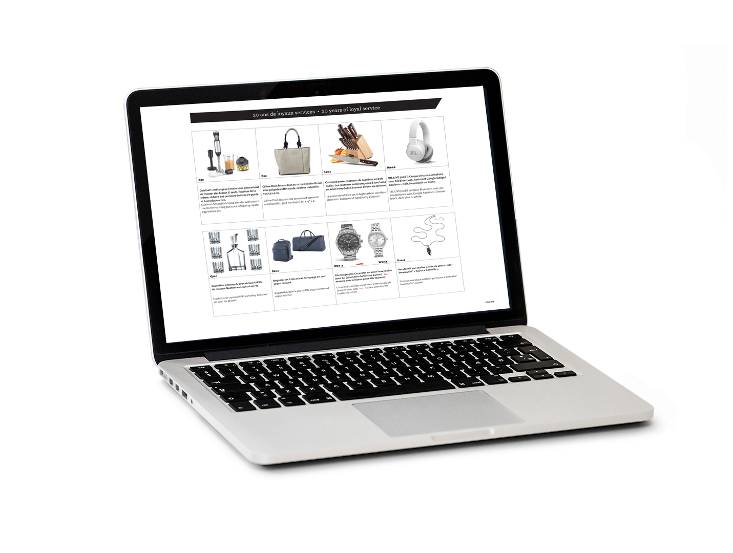 Loyalty program website displayed on laptop