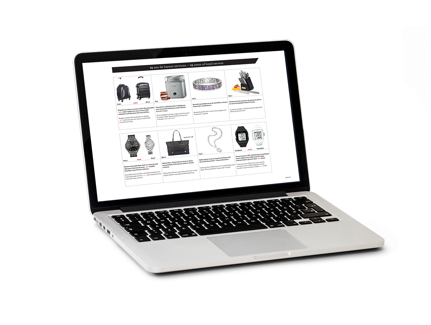 Loyalty program website displayed on laptop